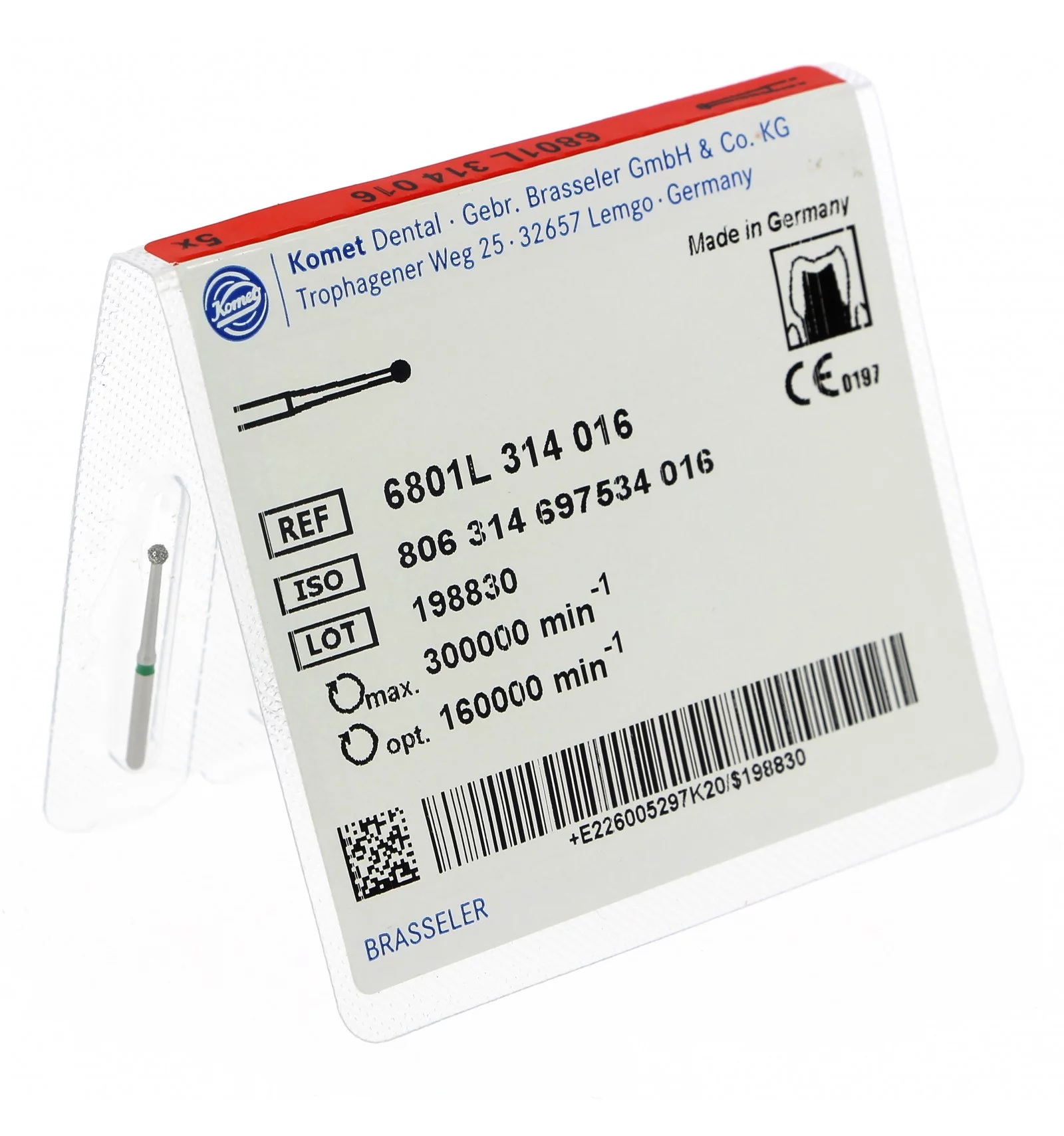 Freza globulara cu gat lung 6801L Komet - imagine 2