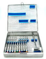 Osteotoame kit cu 10 buc , ciocan , cutie de sterilizare