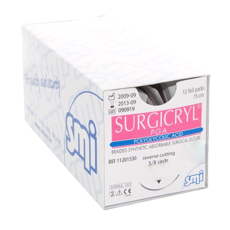 Fire de sutura PGA Surgicryl resorbabile 4/0 ac 16mm