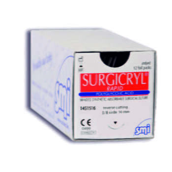 Fire de sutura PGA  Rapid Surgicryl resorbabile 4/0 ac 16mm