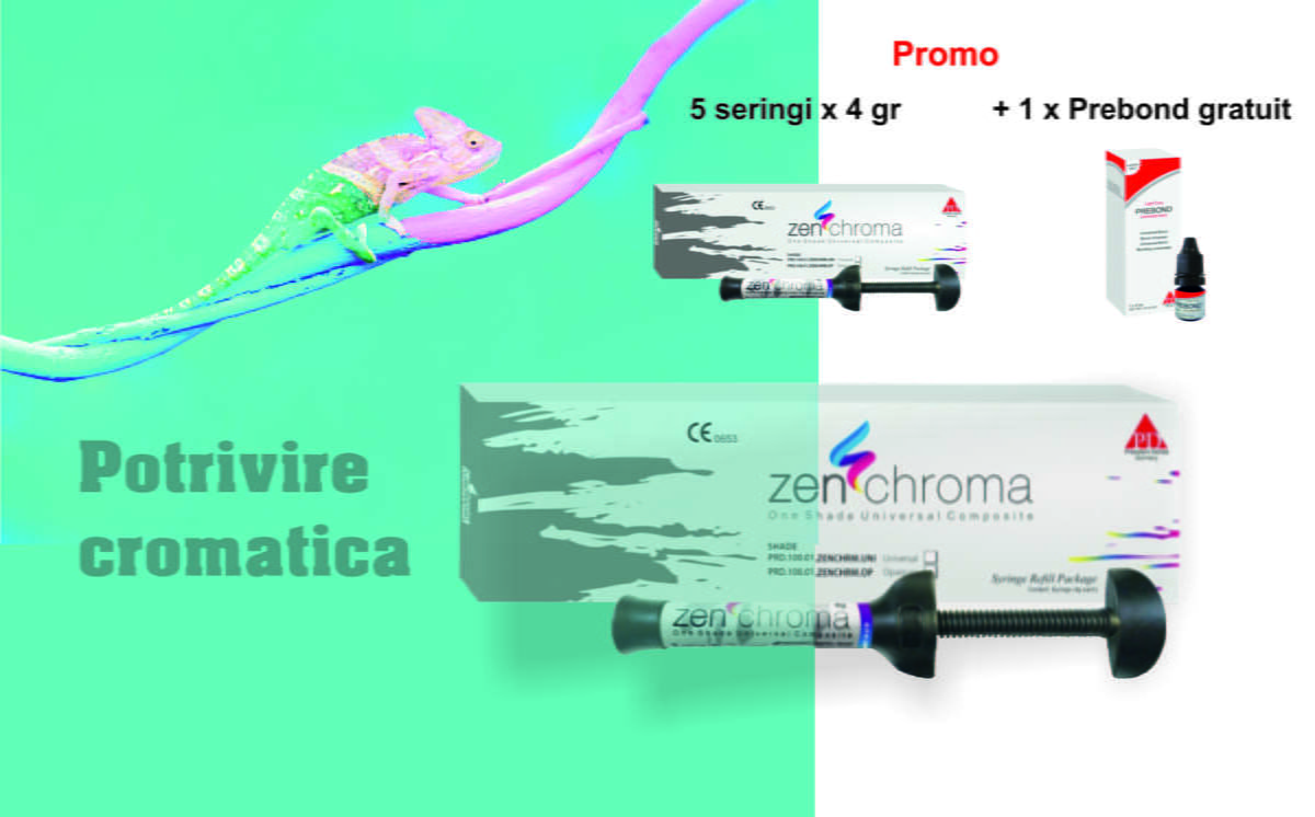 Zenchroma compozit hibrid Promo 5 x 4g seringa + Prebond gratis